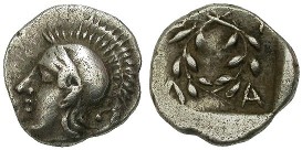 Silver hemiobol ARCHAIC Elaia, Aeolis, c. 350 - 320 B.C.